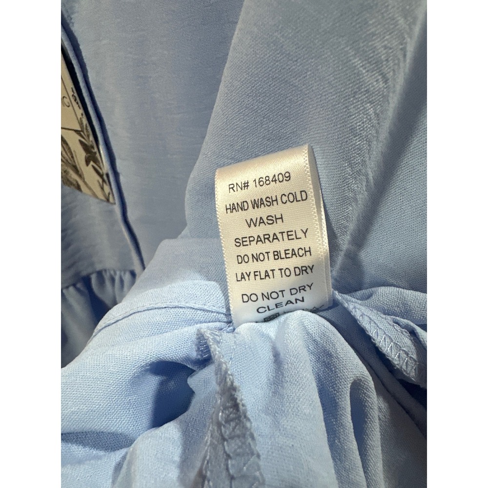 Sage + Fig Light Blue V-Neck Babydoll Peplum Top ST7585 Medium NWT - Picture 7 of 7